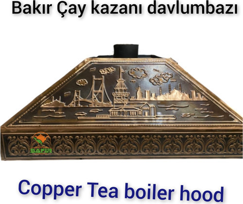 Çay Kazanı Davlumbazı Boğaziçi Model 90 Cm Bakır Davlumbaz Çay Ocağı Bakır Davlumbaz