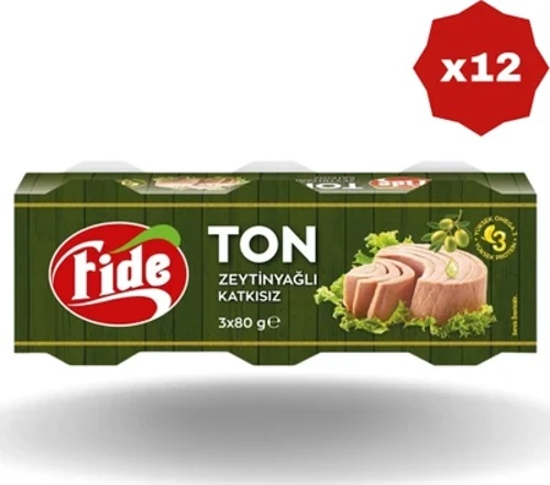 Ton Balığı 3’lü Zeytinyağlı 80 Gr - (12 Adet)