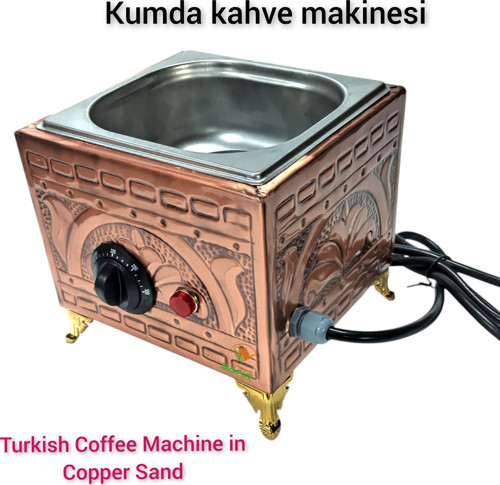19X18 Cm Ebatlı Ev İçin Kare Kumda Kahve Bakır Kumda Kahve Tek Cezvelik Safir Kumda Kahve Makinesi