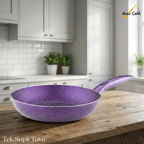 24 Cm Granit Tek Saplı Tava - Violet