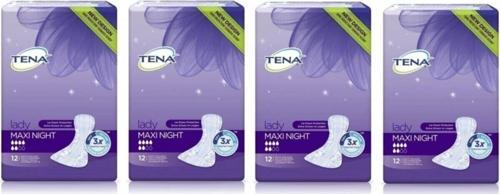 Lady Maxi Night 6 Damla Kadın Mesane Pedi 12'li 4 Paket / 48 Adet