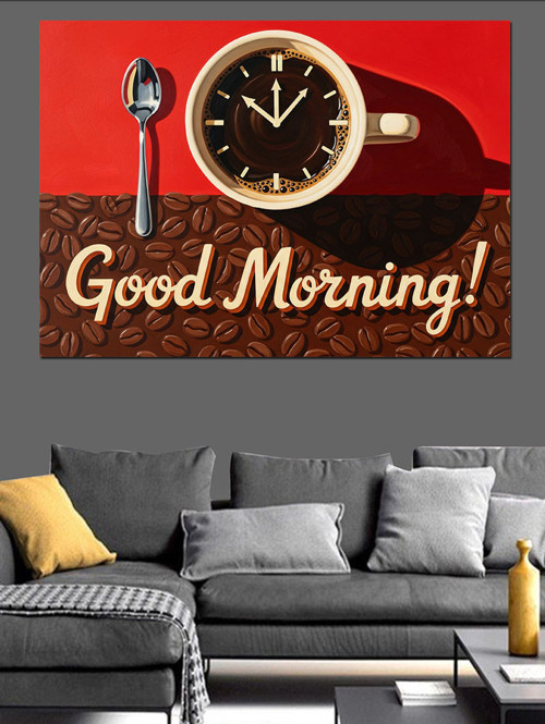 Sabah Kahvesi Good Morning Dekoratif Kanvas - Mdf Ahşap Tablo