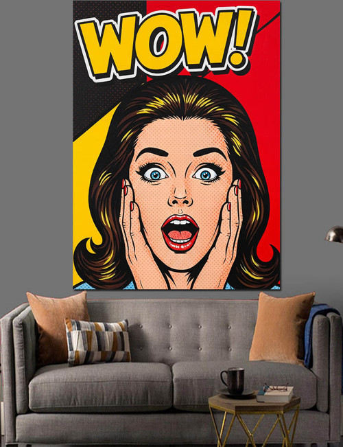 Şaşıran Kadın Pop Art Dekoratif Kanvas - Mdf Ahşap Tablo