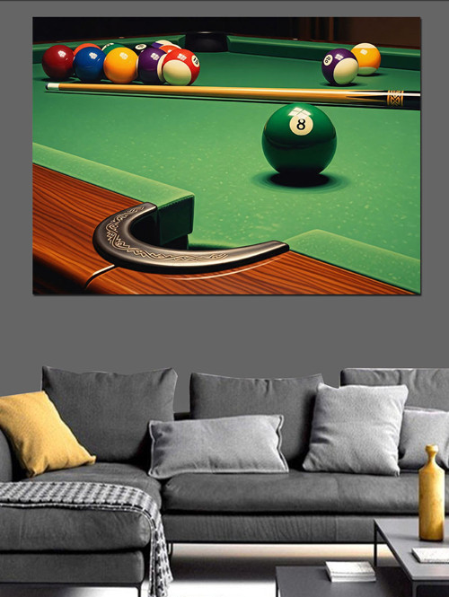 Bilardo Topları Oyun Masası Dekoratif Kanvas - Mdf Ahşap Tablo