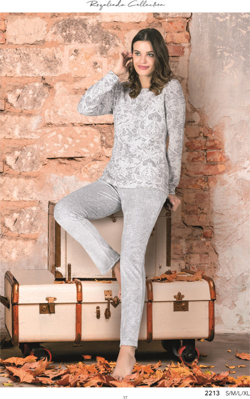 2213 Kadın Kadife Uzun Kollu Rahat Slim Fit Eşofman Takımı