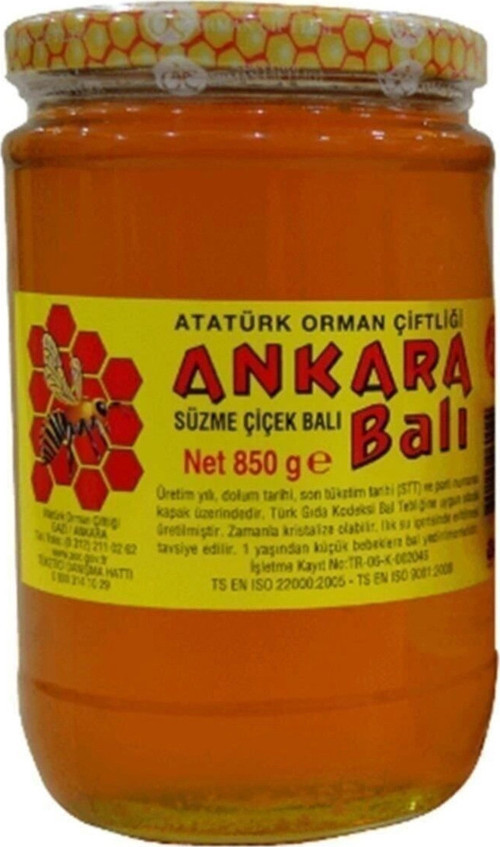 Atatürk Orman Çiftliği Ankara Balı 850gr Süzme Çiçek Bal Aoç Bal