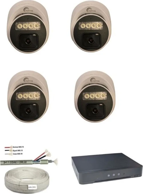 4LÜ 2 MP WARMLED SESLİ AHD KAMERA SETİ