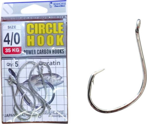 Circle Power Carbon Hooks Oty:5 No:4/0