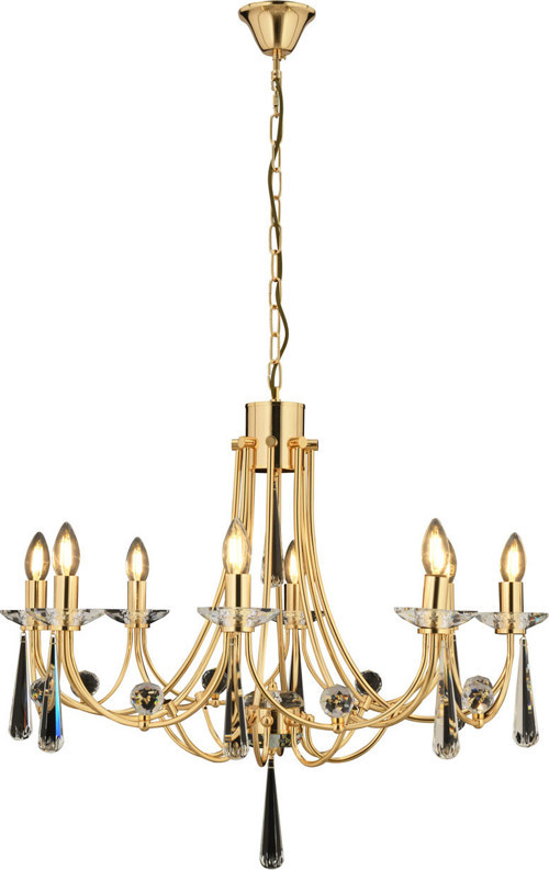 Klasik Metal Altın Renk Avize 8'li 70cm
