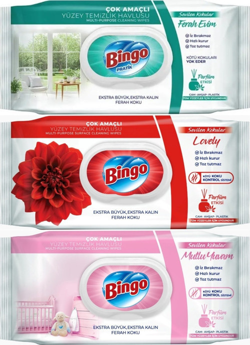 Clean Yüzey Temizlik Havlusu (Karma 3 Lü Set) (Ferah Evim - Lovely - Mutlu Yuvam) 288 Yaprak