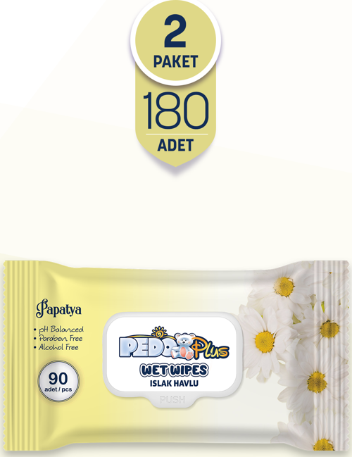 Papatya Kokulu Islak Mendil 90'lı 2 Paket