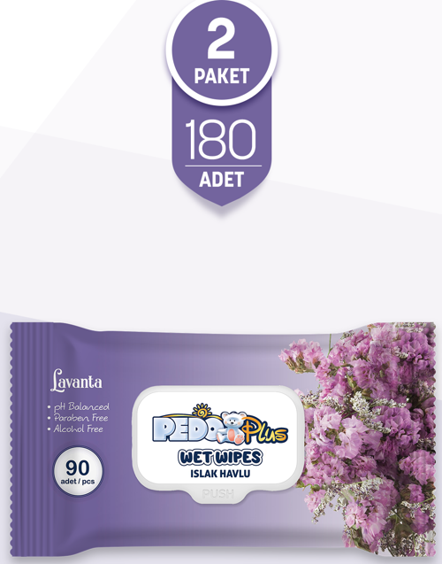 Lavanta Kokulu Islak Mendil 90'lı 2 Paket
