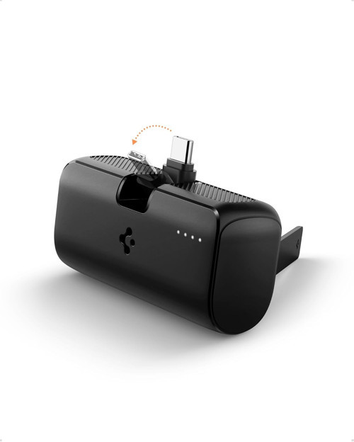 5000 mAh Ultra Mini 22.5W USB-C Giriş / Çıkış Hızlı Şarj 2 Portlu Tak-Çalıştır Standlı Powerbank / Entegre Type-C Portlu Stand Özellikli Taşınabilir Şarj Cihazı EA2205 Black - ABA09022