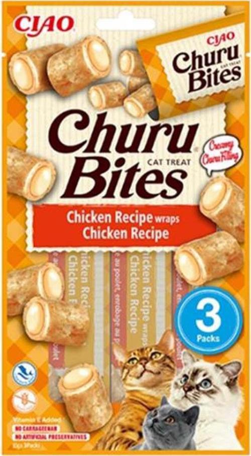 Churu Bites Tavuk Sargılı Kedi Ödül Kreması 3x10 Gr