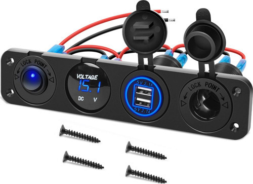 Dc 12V 24V Panel montaj 3 Usb bağlantı noktaları 2 usb-bir 3.1A + tip-c Pd3.0 araç şarj soketi
