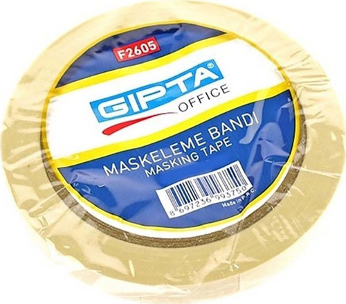 Kağıt Maskeleme Bandı (Krepe Bantı) 12Mm X 40 Mt (12 Li Paket) F2605