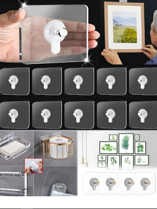 1 Adet Duvar Delmeden Zarar Vermeden Yapışkanlı Askılık Çivi Şeffaf Güçlü Iz Bırakmaz Tablo Yapışan