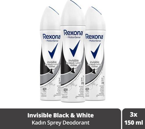 Kadın Deodorant Invisible Black White 3 x 150 ML