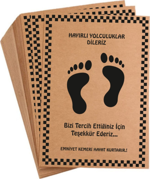 Kraft Araç Araba Oto Paspas Kağıdı Baskılı 300 Adet 35x50 Cm
