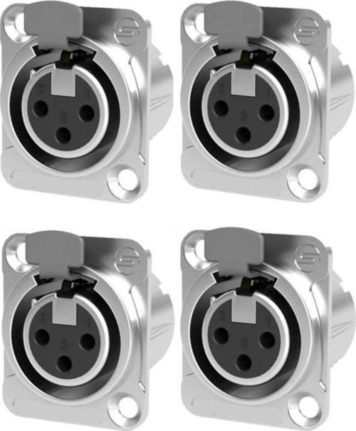 SFC-SR12-4X XLR ŞASE Dişi Canon 3 Pinli XLR Şase Konnektör 4 Adet