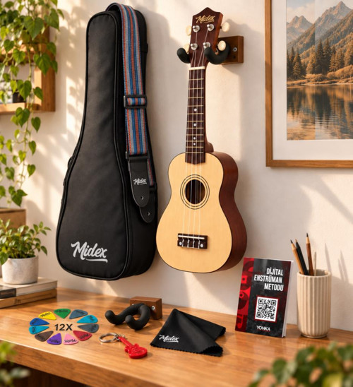 UKX-901NT Naturel Soprano Ukulele (Askı Çanta Metod Pena)