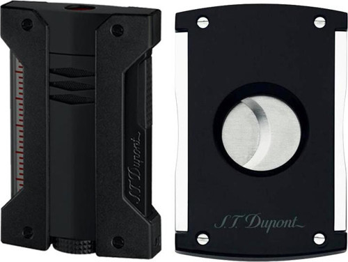 St.Dupont Defi Çakmak Tek Alev Ve Kesici Seti Siyah