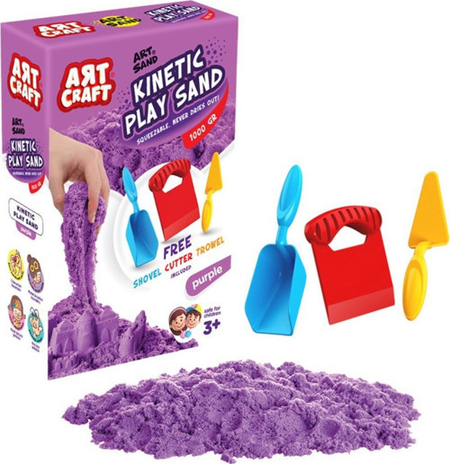 1000gr Aksesuarlı Mor Renk Kinetik Kumu - 03694