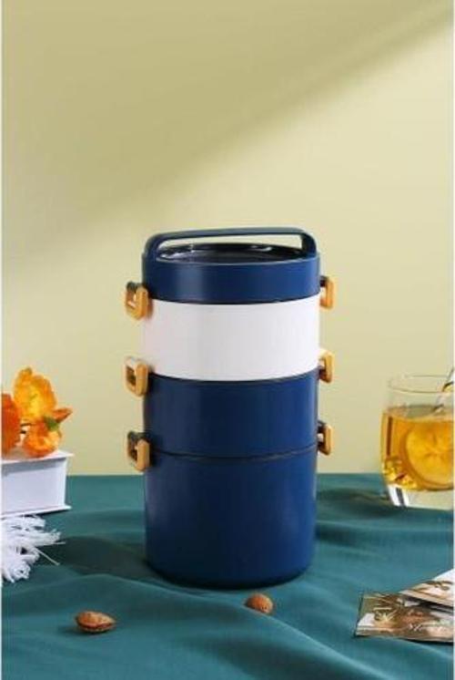 Paslanmaz Çelik Yemek Kutusu Mavi 1800 ml