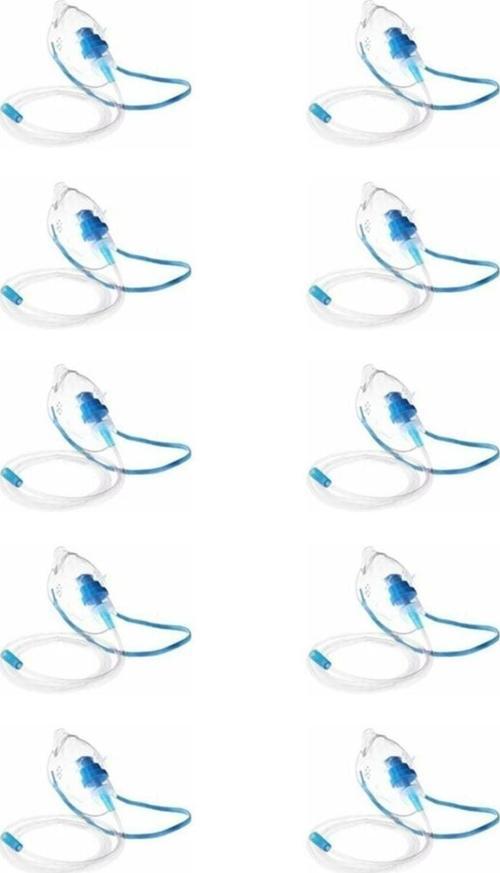 Hazneli Yetişkin Oksijen Maskesi Nebulizatör Maskesi 10 Adet