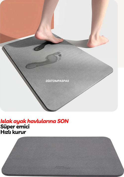 Diatom Süper Emici Sihirli Hijyenik Paspas Diatomite Mat Diatom Banyo Abdest Paspası