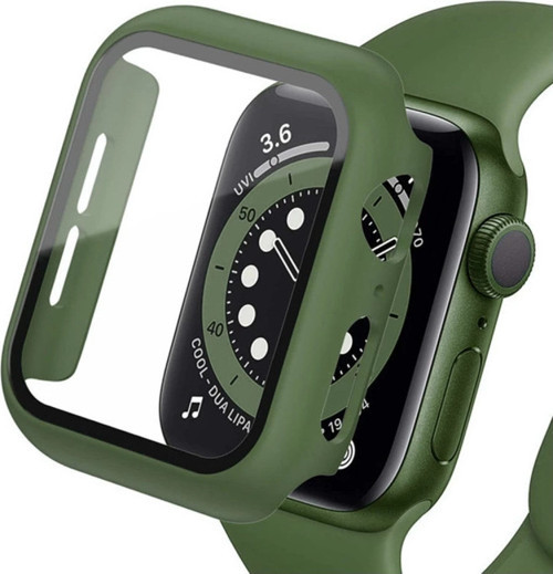 Apple Watch Ultra 49mm Camlı Kasa Ekran Koruyucu - Koyu Yeşil