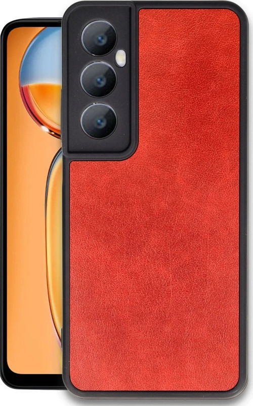 Realme C65 Kılıf Aras Deri Kapak - Kırmızı