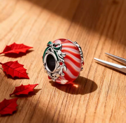 S925 Şeker Murano Camı Charm