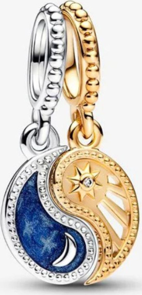 Ayrılabilir Güneş Ve Ay Sallantılı Charm S925 Gümüş