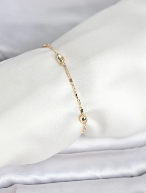 CM 14K Gold Renk Damla Topçuk Model Kadın Bileklik