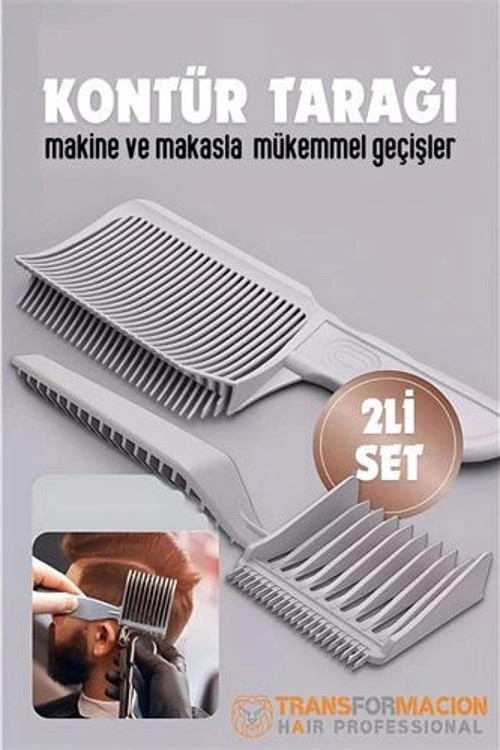 Kuaför Berber Kavisli Kontur Kesim Tarağı 2 li SET