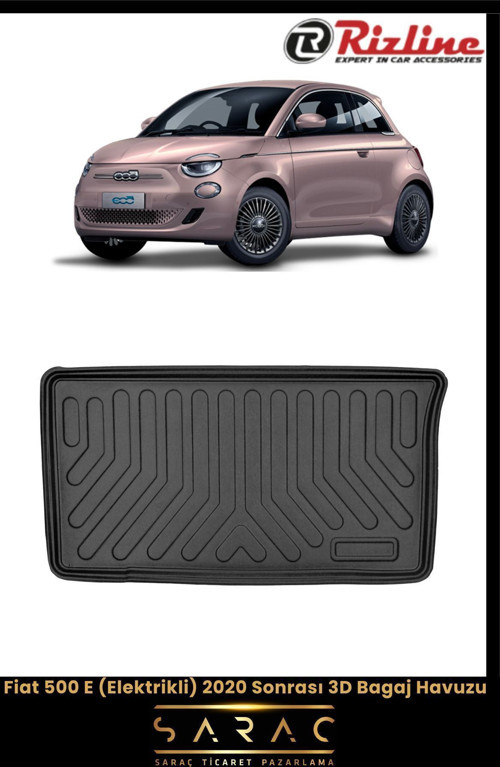 Fiat 500 E (Elektrikli) 2020 Sonrası 3D Bagaj Havuzu