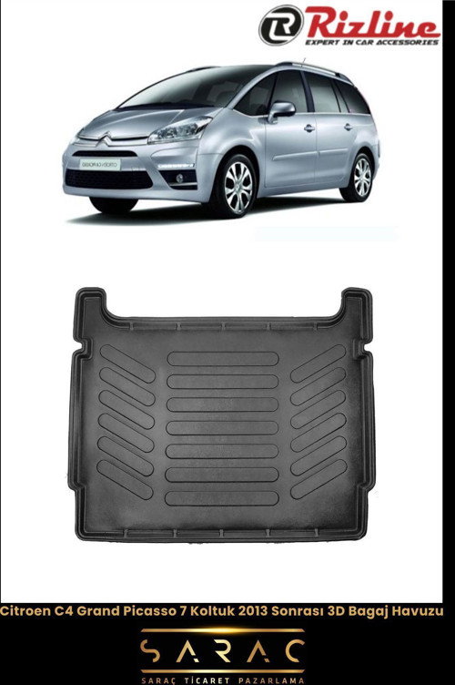 Citroen C4 Grand Picasso 7 Koltuk 2013 Sonrası 3D Bagaj Havuzu