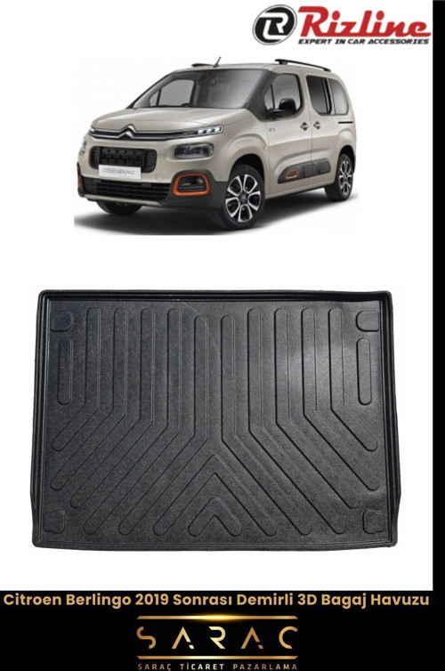 Citroen Berlingo 2020 Model Demirli 3D Bagaj Havuzu