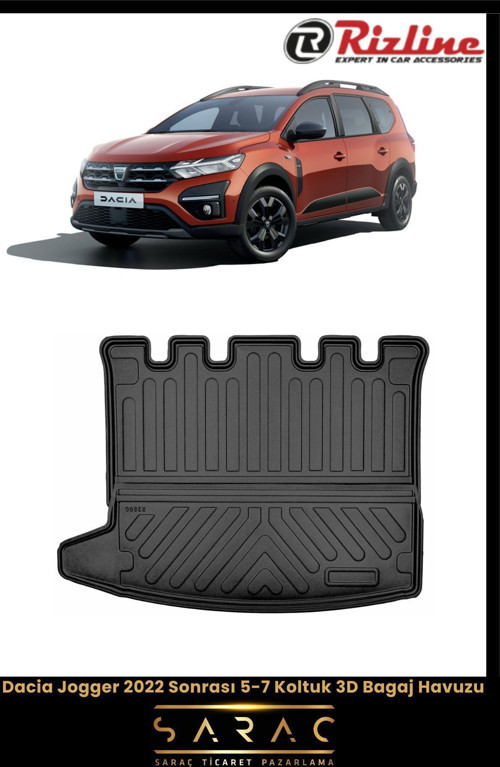 Dacia Jogger 2022 Sonrası 5-7 Koltuk 3D Bagaj Havuzu