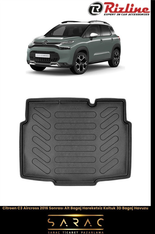 Citroen C3 Aircross 2017 Model Alt Hareketsiz 3D Bagaj Havuzu