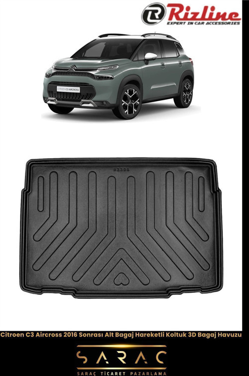 Citroen C3 Aircross 2019 Model Alt Hareketli 3D Bagaj Havuzu