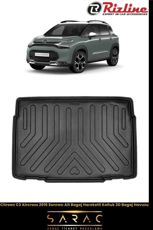 Citroen C3 Aircross 2021 Model Alt Hareketli 3D Bagaj Havuzu