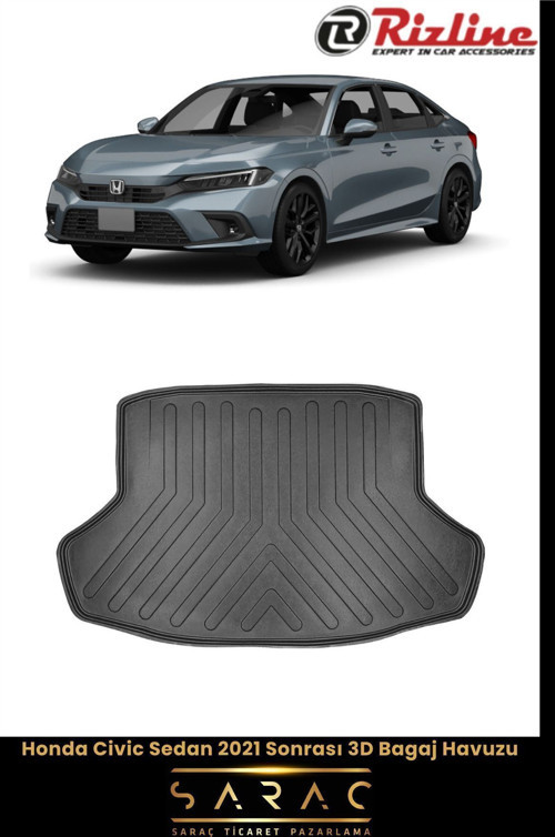 Honda Civic Sedan 2021 Sonrası 3D Bagaj Havuzu