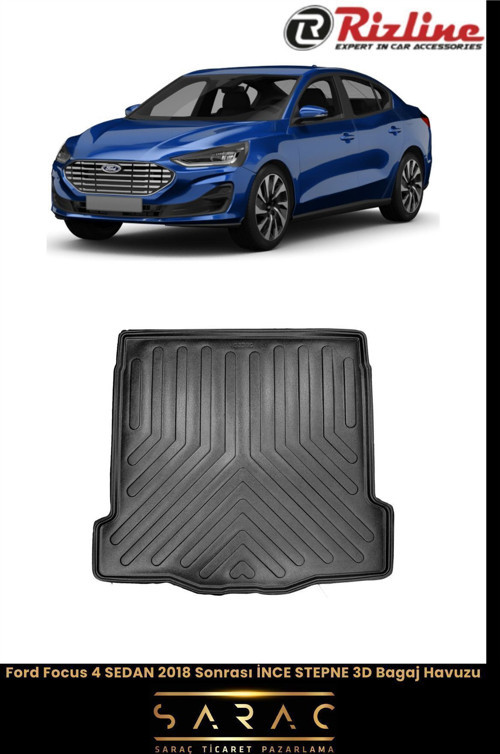 Ford Focus 4 Sedan 2019 Model Ince Stepneli 3D Bagaj Havuzu