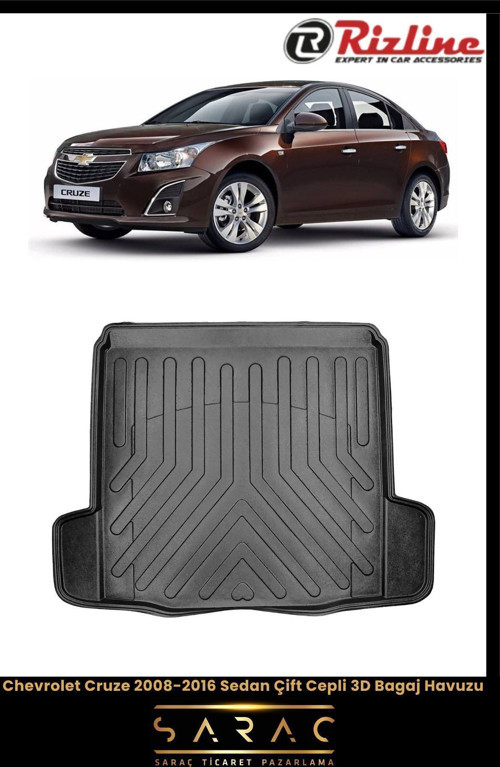 Chevrolet Cruze Sedan 2011 Model Çift Cepli 3D Bagaj Havuzu