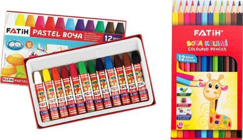 Kuru Boya 12 Renk Tam Boy + Pastel Boya 12'li