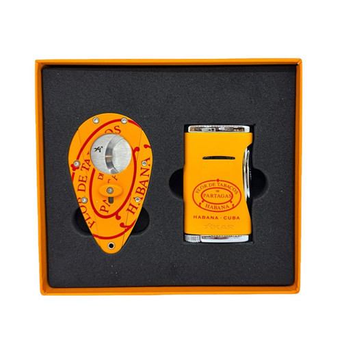 Partagas Turuncu Puro Çakmağı ve Kesici Seti