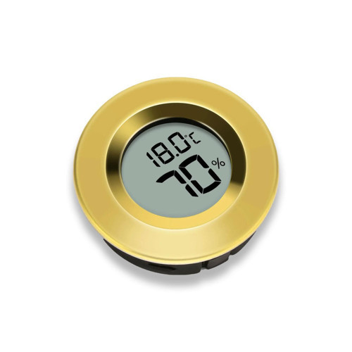 Dijital Mini Higrometre Nem Isı Ölçer Yuvarlak Gold