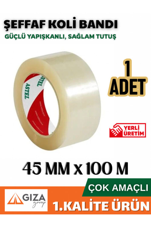 Şeffaf Koli Bandı 45x100 Sert Tutuşlu